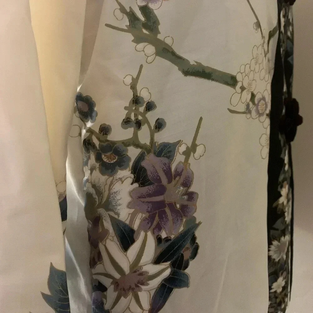 Cherry Blossom Kyoto Silk Robe From Japan Vintage Deadstock - Picture 8 of 10